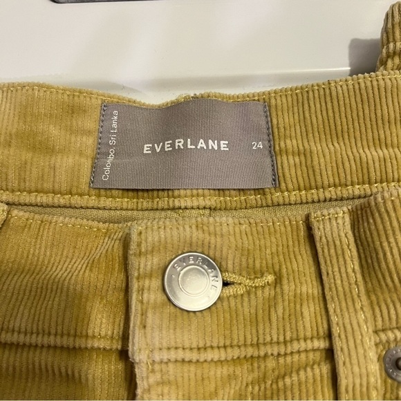 Everlane Yellow baby corduroy cheeky crop pants size 24 - Picture 6 of 12